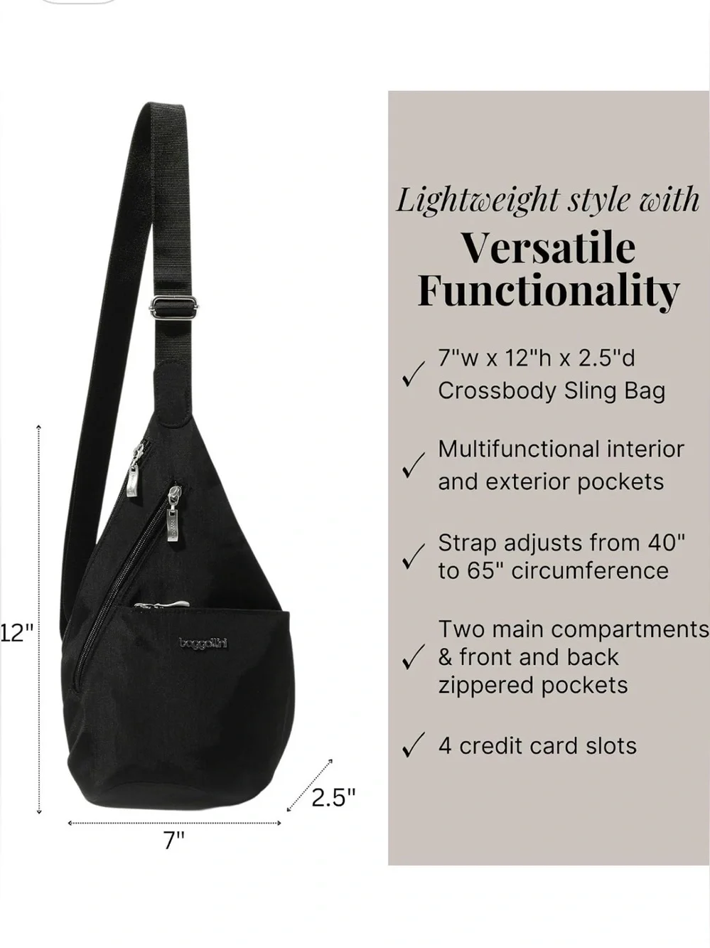 Baggallini black mini